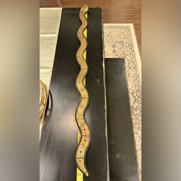 Vintage 80s Snake Belt Brass Tone Embossed Metal Belt - Picture 5 of 13